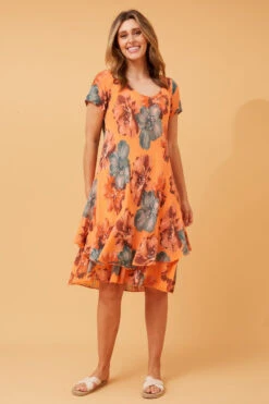 ELECTRA DOUBLE LAYER FLORAL DRESS -Printedcarpetus 177ecb007597afed99870b9bf8b427a9
