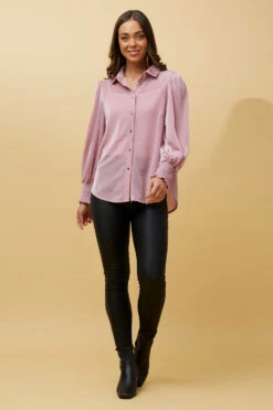 BESSIE LONG BALLOON SLEEVES GLITTER SHIRT