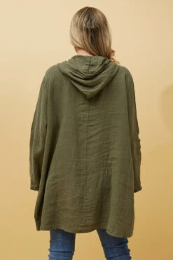 SILVAVA HOODED LINEN TUNIC TOP -Printedcarpetus 19cf1f003570f22de43296dcafbe0da9