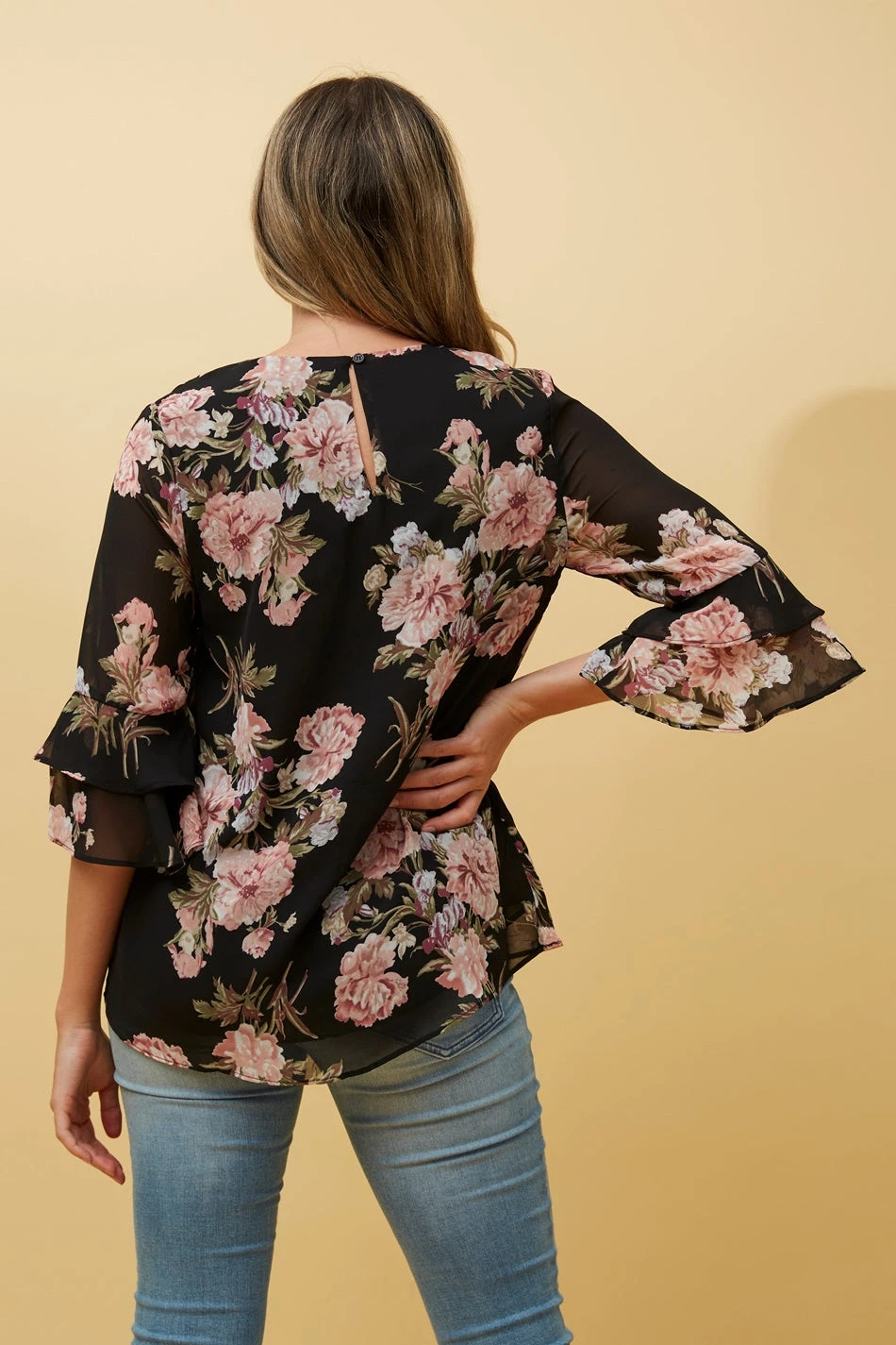 MALLORY FLORAL FLUTE SLEEVE BLOUSE 9 MALLORY FLORAL FLUTE SLEEVE BLOUSE - Image 7