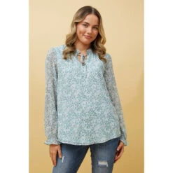 Stella FRANCA FLORAL FRILL SLEEVE BLOUSE -Printedcarpetus 1aa4ac2765b87bfca9a857d2675bdd2c