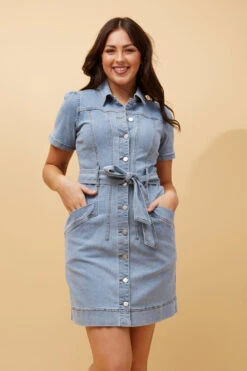 LIBERTY DENIM SHORT DRESS -Printedcarpetus 1b01db387f32ba8ab0ed002c868a56a6