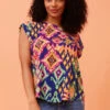 SHELLY ABSTRACT BOHO TOP -Printedcarpetus 1bcb88c71e0419c8335230dc3cc5acec