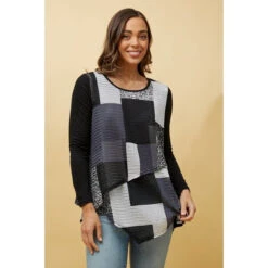 BOBBI DOUBLE LAYER COLOUR BLOCK TOP -Printedcarpetus 1c5391fc262845c88da9b36e8ce8618f