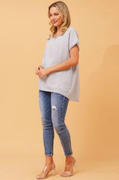 NERIDA LUREX LINEN TOP -Printedcarpetus 1cfb6404a34a53602fd0a0a2c3142a15