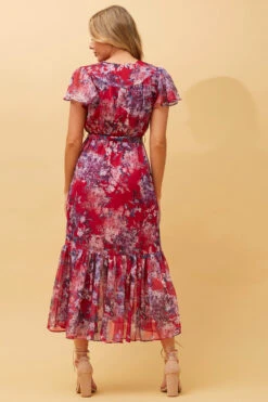 DAWN FLORAL TIERED MIDI DRESS -Printedcarpetus 1d0dbf61b93f65502c6ade294bd4af6e