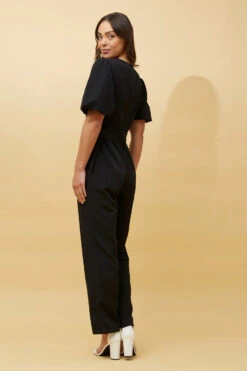 WALDA SHORT PUFF SLEEVE JUMPSUIT -Printedcarpetus 1d839933013c4d2317e08894f230e5ba