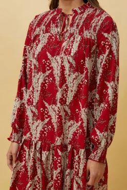 Stella DELANEY SHIRRED LEAF PRINT SHORT DRESS -Printedcarpetus 1dba8e010d7ad214b264c33bbd539608