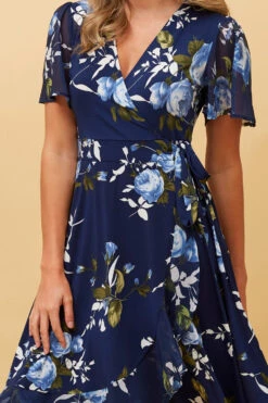 DALLAS FLORAL WRAP DRESS -Printedcarpetus 1e17b0b9b2f775c201221ec235bccb83