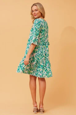 NIKO ABSTRACT PRINT SHORT DRESS -Printedcarpetus 1e4d61c5c76567b49095a5aa3d68d3f1