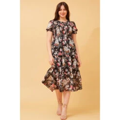MERRY FLORAL MIDI DRESS -Printedcarpetus 1e937869b4c88ad032e02a330a0e5f86