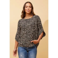 SAMANTHA BUTTON DETAIL LEOPARD TOP -Printedcarpetus 1eab9e368a9f1922f263671359b10218