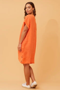 DONATELLA LINEN SHORT DRESS -Printedcarpetus 1fb044a94f1b8eb153ea9e8bea2a9bfa