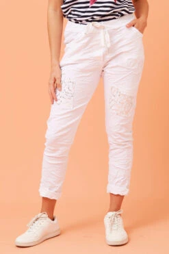 JANJA SEQUIN PATCHWORK PRINT JOGGERS -Printedcarpetus 1fb7e961fec3021675d0b61927021274