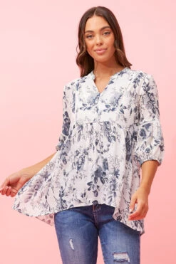 BRANDI FLORAL PRINT TOP -Printedcarpetus 216026b4d1cbf79a2c774f0364f4fa5c