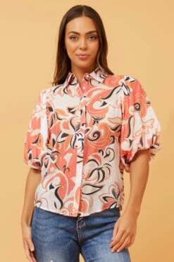 WILKIE PUFF SLEEVE FLORAL TOP -Printedcarpetus 21b324cfd53815b6d2d3a28c8393a996