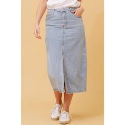 NAT DENIM MIDI SKIRT -Printedcarpetus 225d13b7a142c1f1d389fde41c73bdc8
