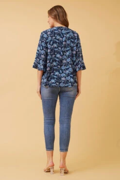 RUE FLORAL BUTTON DETAIL TOP -Printedcarpetus 2304b7d364046275284c9f1e03c479cc