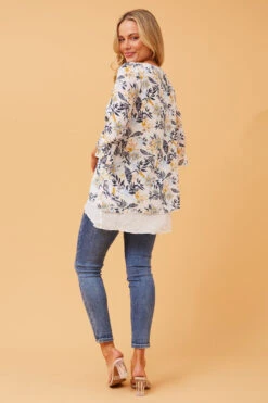 RUMI DOUBLE LAYER FLORAL TOP -Printedcarpetus 2369a6786cf1c696b861e056625870b0