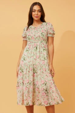 MERRY PUFF SLEEVE FLORAL DRESS -Printedcarpetus 23c20fa7417a2985e84ec3fff1397ac6