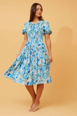 SIREN FLORAL MIDI DRESS -Printedcarpetus 23ca6be8f088a93f687fc1d075e7efcd