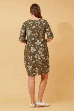 PISA LINEN FLORAL SHORT DRESS -Printedcarpetus 23e2d1d20b8694cf9ca8f807818e9547