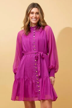 ILLARIA BUTTON FRONT SHORT DRESS -Printedcarpetus 23f39428c8bc1fd27370535784ce2e5b