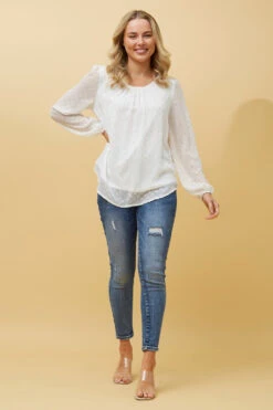 PHYLLIS GOLD FOIL POLKA DOT TOP -Printedcarpetus 241704a0dfa0590269f94bd6993c12c7