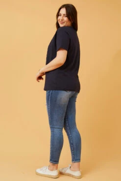 JULITA EMBOSSED GRAPHIC PRINT TOP -Printedcarpetus 248a3b8aa6ff21774d2b4b5c7b8da68f