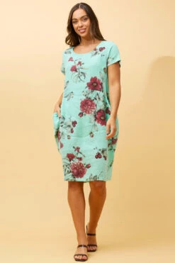 MESSINA FLORAL LINEN SHORT DRESS -Printedcarpetus 24ba0e290b8fb189ce9fd183c53486e8