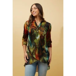VICKY ABSTRACT PRINT TUNIC TOP -Printedcarpetus 24dc57e9738c3cedf5c357fea96bff2d