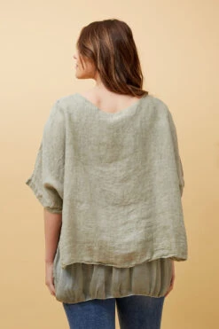 GIANA OVERSIZED DOUBLE LAYERED LINEN TOP -Printedcarpetus 252c38aad174cb9906060cac389fb48c