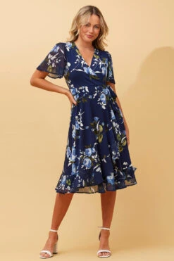 DALLAS FLORAL WRAP DRESS