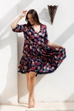 ARRAN ABSTRACT BOHO BABYDOLL DRESS -Printedcarpetus 26faf0b77bdb2fcf3bf922ff631c1899