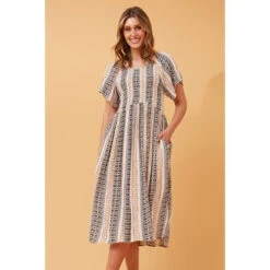 PRIYANKA ABSTRACT BOHO MIDI DRESS -Printedcarpetus 27bf0d4b1782c11f6f155696190c5c46