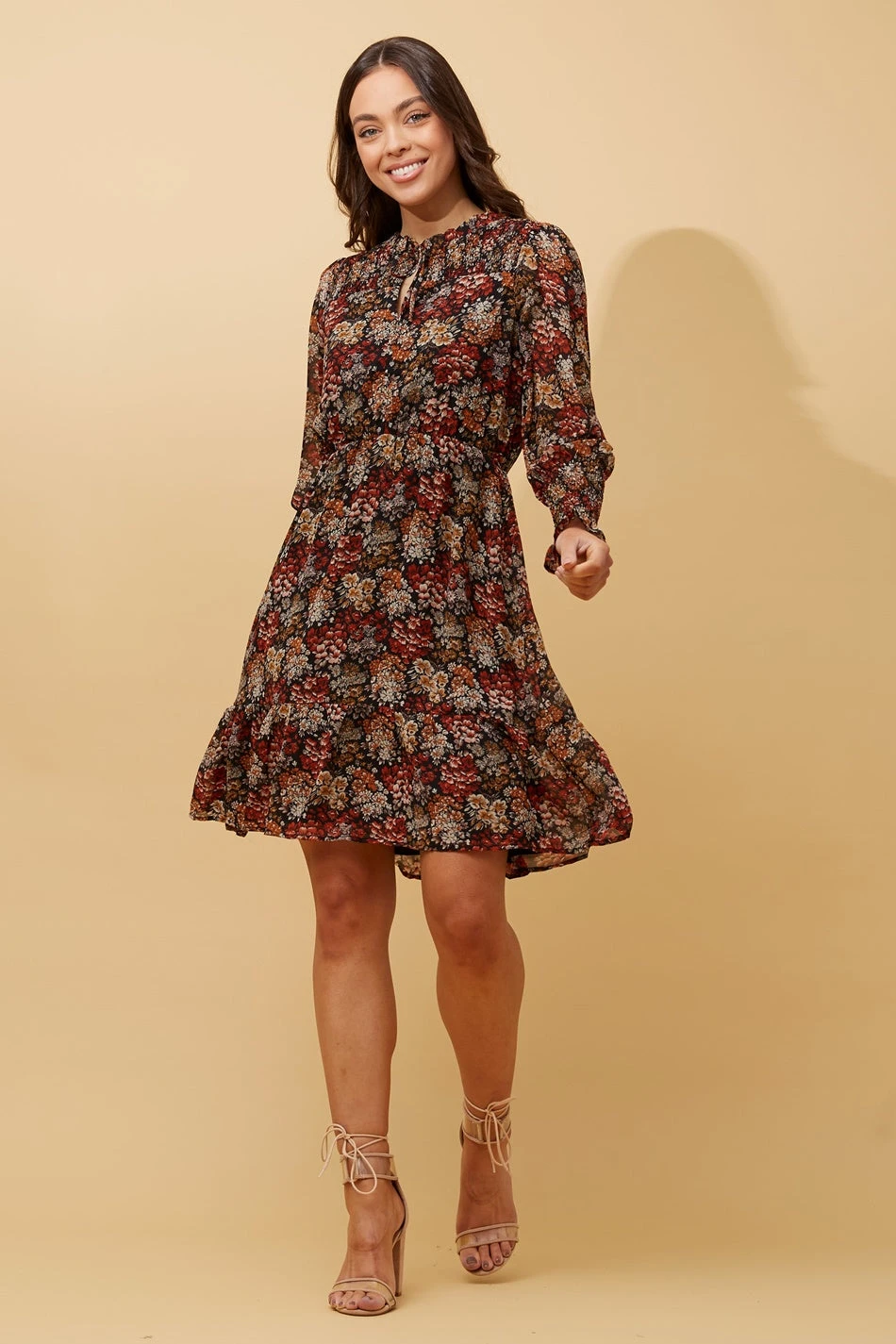 GIANNA HIGH NECK FLORAL SHORT DRESS 6 GIANNA HIGH NECK FLORAL SHORT DRESS - Image 4