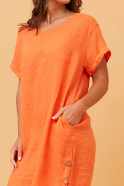 DONATELLA LINEN SHORT DRESS -Printedcarpetus 27fb2c67f2d4ce9dcb604b04eea8ad98