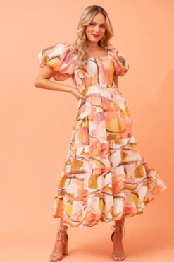ANNETTE MULTI COLOUR MIDI DRESS -Printedcarpetus 28e738afea67ca3c63eb4238cbb67306