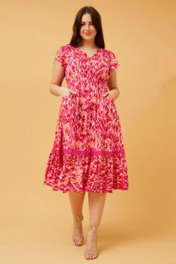 Stella MOROCCO ABSTRACT BOHO MIDI DRESS