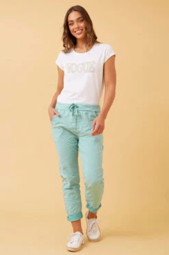 JANJA SOLID PRINT JOGGERS