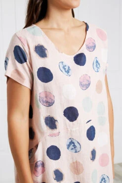 MESSINA POLKA DOT LINEN DRESS -Printedcarpetus 2ae2ce0a8ff236d7e5d9dc4adf3eadb7