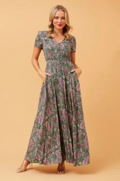 MEGAN PAISLEY BOHO MAXI DRESS -Printedcarpetus 2b3607311154596e55206c12a9707c44