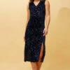 MIETTA SEQUIN MIDI DRESS -Printedcarpetus 2b7aefd739249eb91be343379008ac75