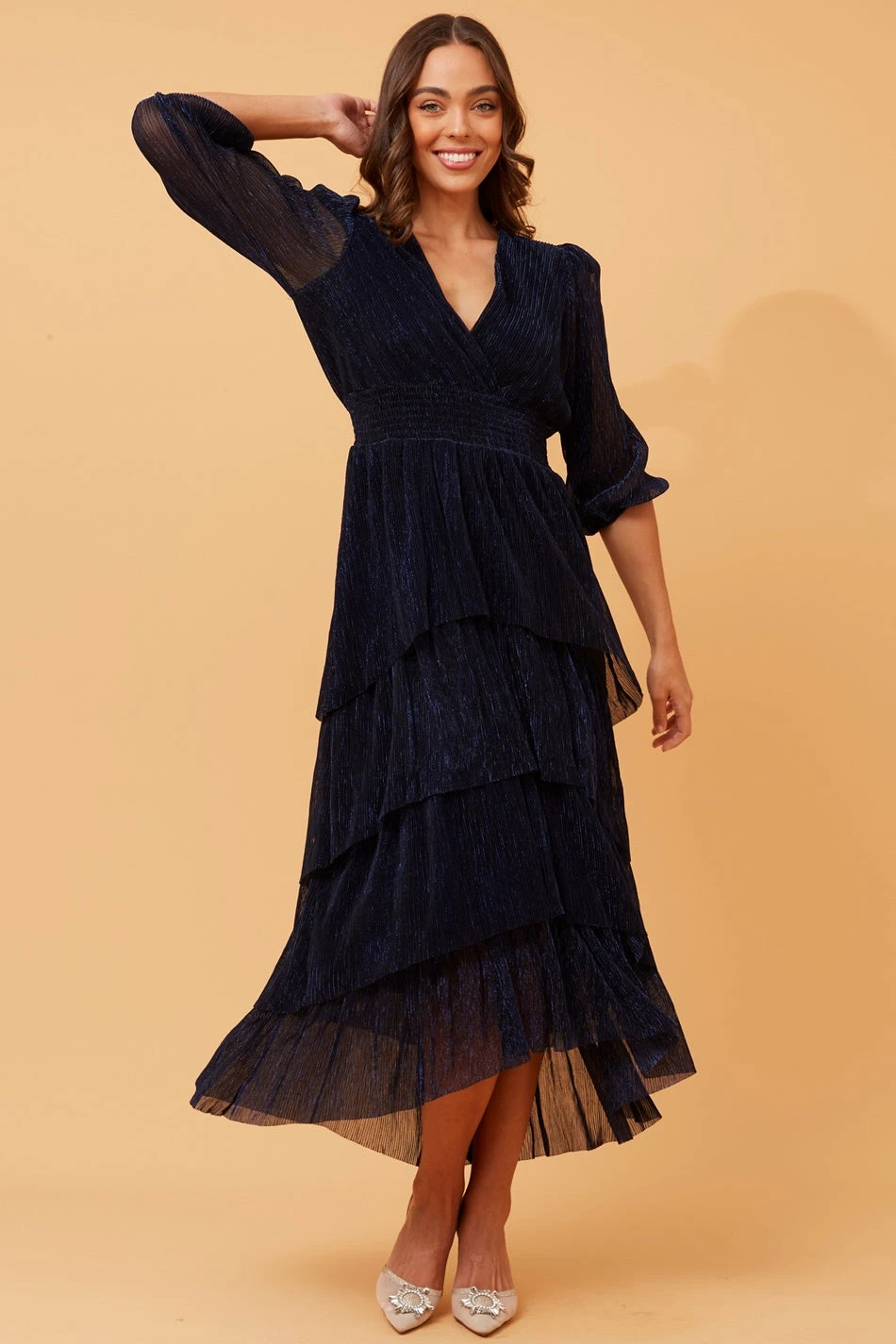 WILLAMINA GLITTER TIERED MAXI DRESS 5 WILLAMINA GLITTER TIERED MAXI DRESS - Image 3