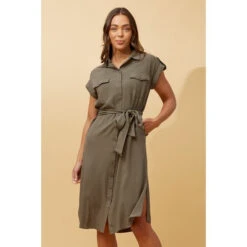 ORIANA UTILITY SHIRT DRESS -Printedcarpetus 2cd1a553104a81f47821c2d0eaacd268