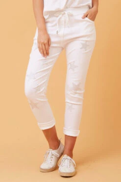 JANJA EMBELLISHED STAR PRINT JOGGERS -Printedcarpetus 2d4c4686514db1174ea394a905180e9b