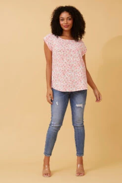 SHELLY FLORAL PRINT SHELL TOP