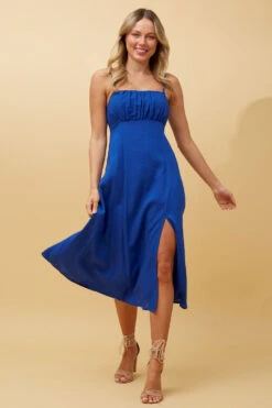 CHANTELLE LINEN MIDI DRESS -Printedcarpetus 2e556e2ef19ee0342716e5009f49ec8a