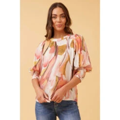 ELEGANT ABSTRACT PRINT BLOUSE -Printedcarpetus 2ef07ccad9990ce9f073413cc6186268