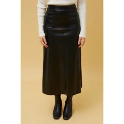 AUBREE VEGAN LEATHER MAXI SKIRT -Printedcarpetus 30018e671c8d197143092f39cc329738